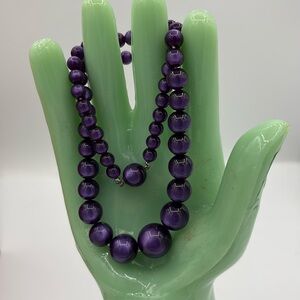 16 inch strand vivid purple vintage moon glow necklace